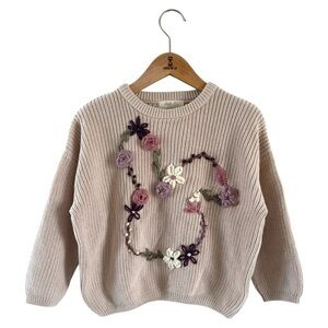 Small Shop Embroidered Floral Knit